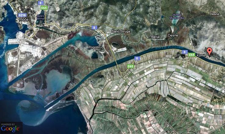 google maps karta lokacije komina i okolice